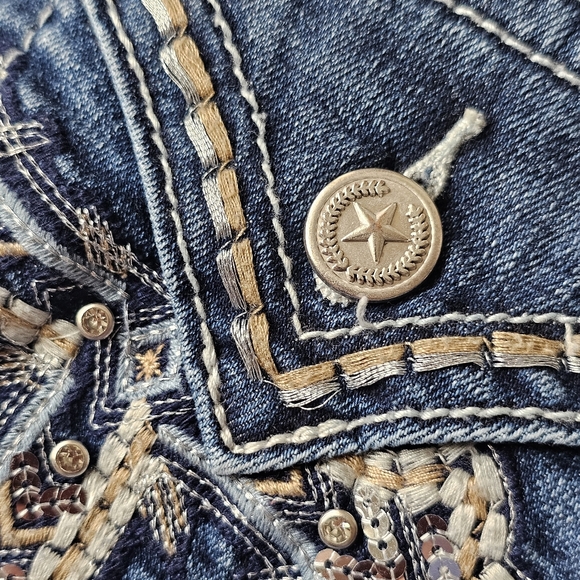 Stella in Dreams Bootcut Jeans 11/30 Mid Rise Embellished Western Y2K Bling - Picture 12 of 16